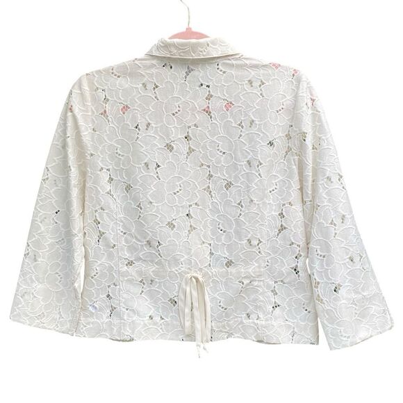 CAbi Portrait Jacket Ivory Lace Eyelet Medium 5162 Cottegecore Romantic Feminine - Picture 12 of 15